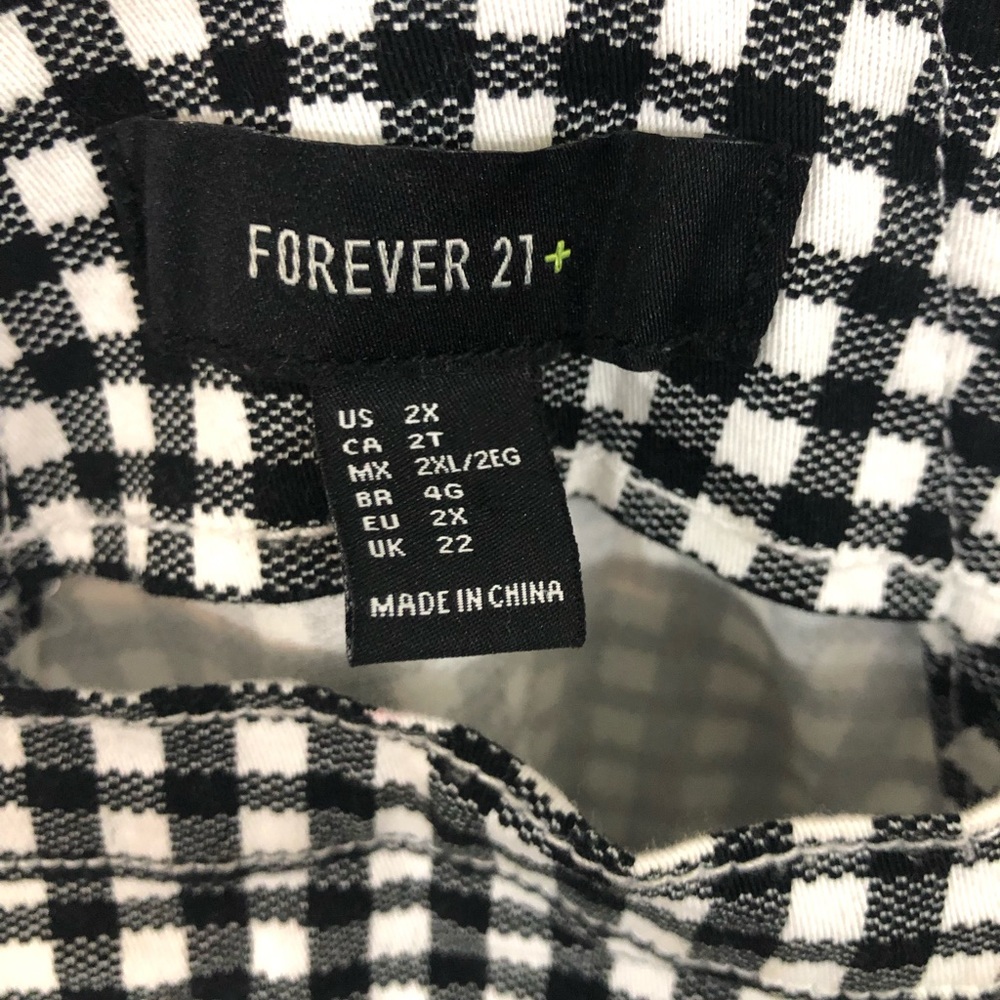 Forever 21 black and white checkered overall dress - Picture 7 of 8
